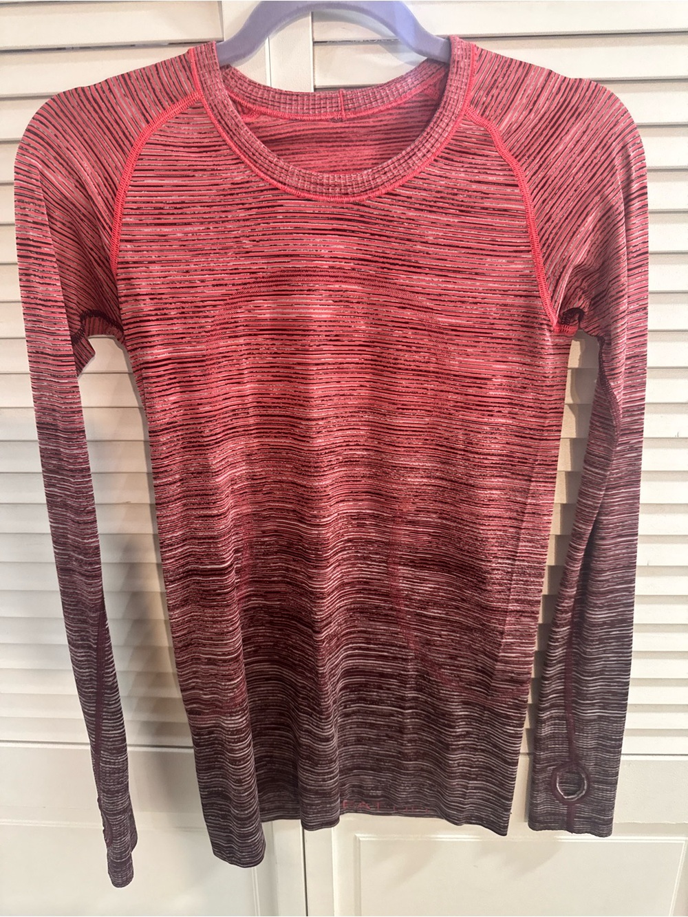 lululemon athletica Pink Ombre Space-Dyed Long Sleeve Top